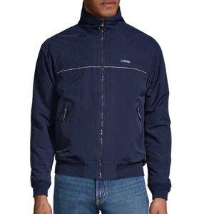 Lands End Mens XXL Jacket Full Zip Mock Neck Lightweight Bomber Black Size 50-52